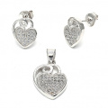 Hot Sales 925 Sterling Silver Jewelry Set Heart Earrings Pendants